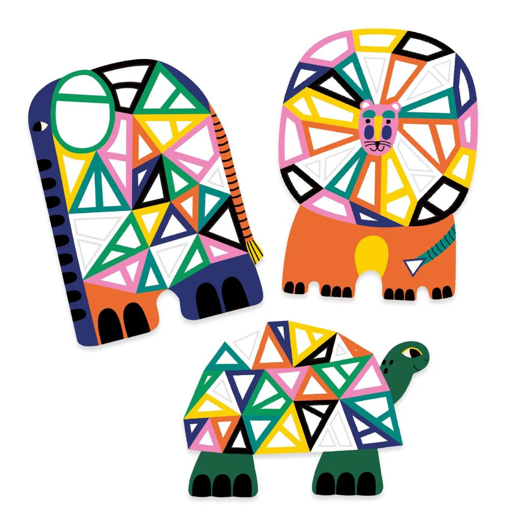 Djeco Mosaic Stickers Craft Set - African Animals - Image 2