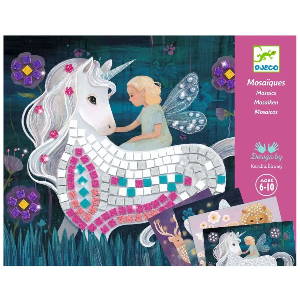 Djeco Mosaic, The Enchanted World - Unicorn Mosaic Kit 6 yrs + - Image 6