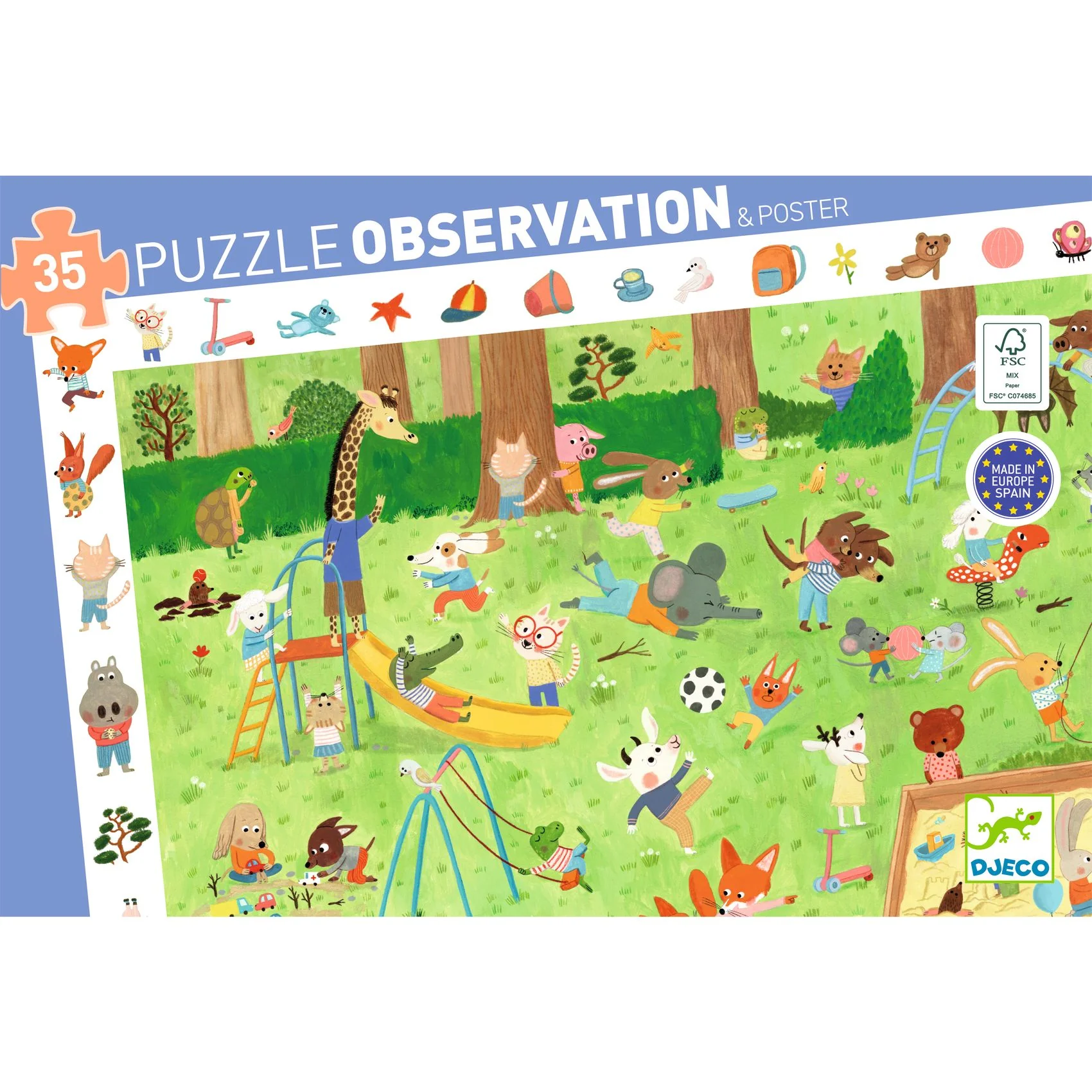 Djeco Observation Childrens Jigsaw Puzzle, Little Friends Garden - Image 5