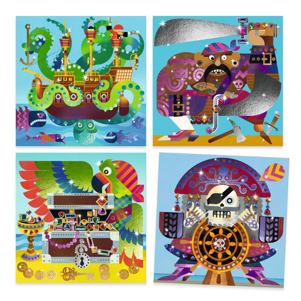 Djeco Mosaic and Foil Art Set - Pirate - Image 2