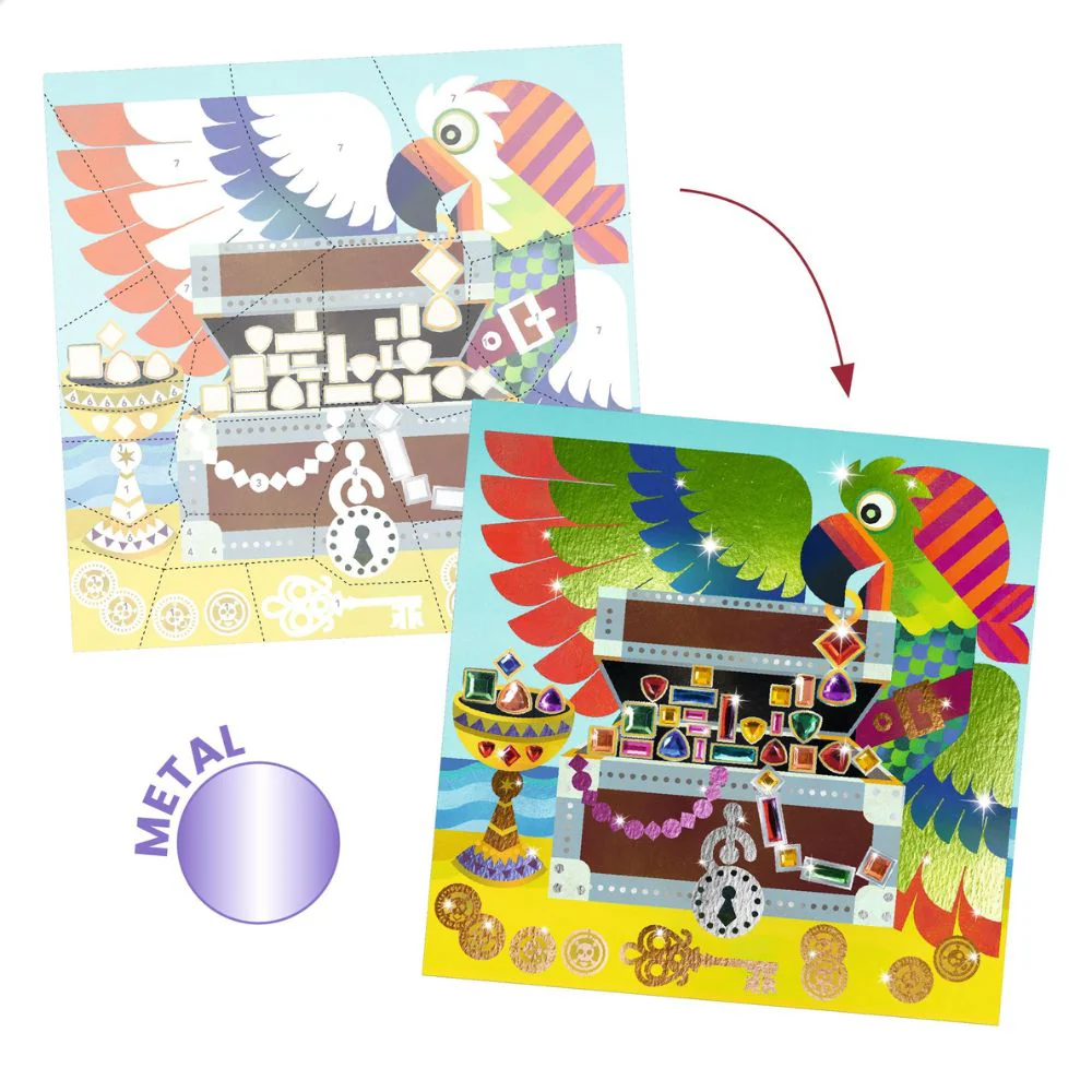 Djeco Mosaic and Foil Art Set - Pirate - Image 3