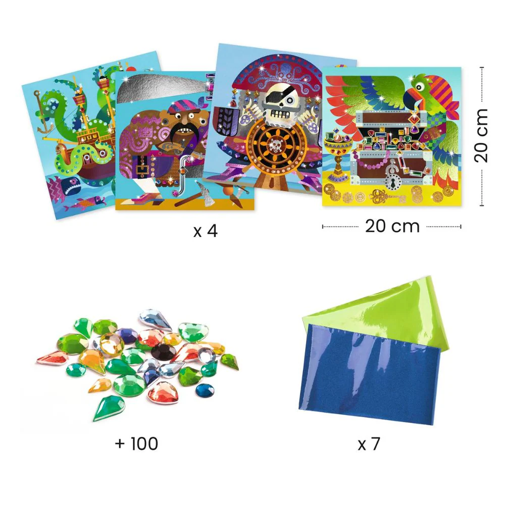 Djeco Mosaic and Foil Art Set - Pirate - Image 4
