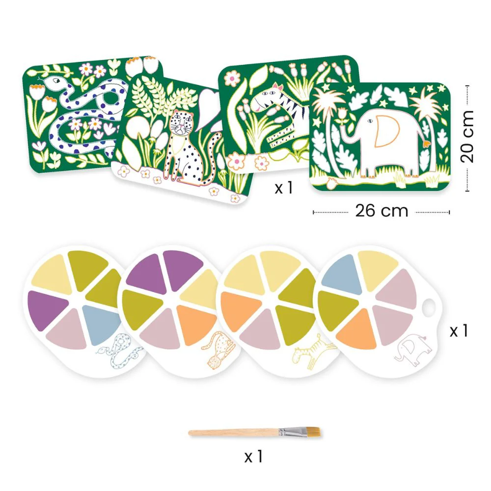 Djeco Palette Painting Wild Animals - Gifts for 5 Year Olds - Image 2
