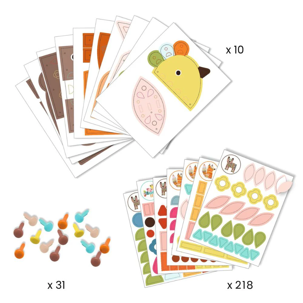 Djeco Paper Craft Activity, 3 Giant Animals - Image 2