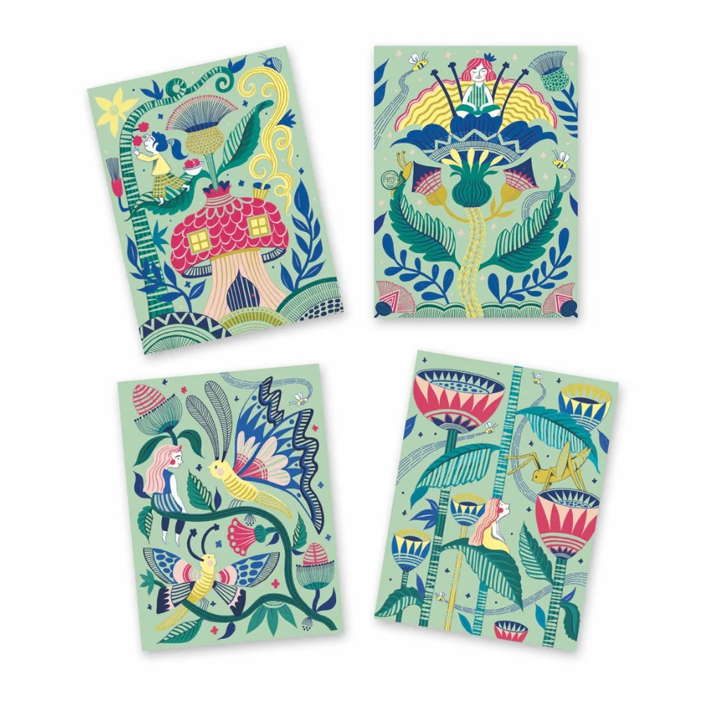 Djeco Pastel Scratch Boards - Fantasy Garden - Image 3