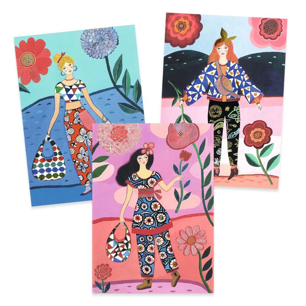 Djeco Patterned Collages - Gifts For Girls Aged 6 Yrs + - Image 2