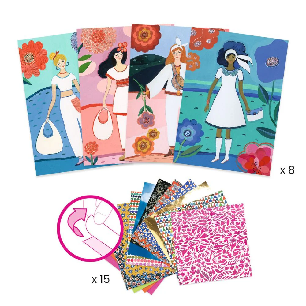 Djeco Patterned Collages - Gifts For Girls Aged 6 Yrs + - Image 4