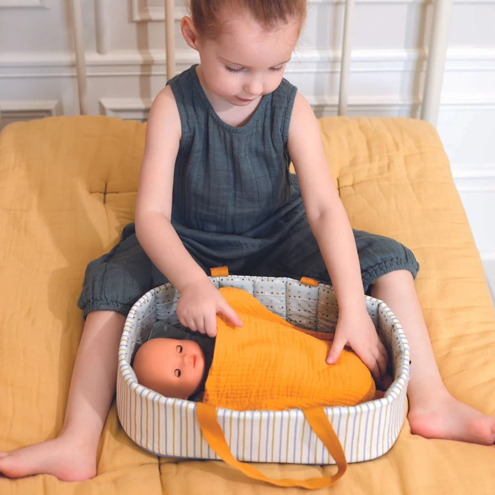 Djeco Pomea Bassinet - Blue Lines - Image 2