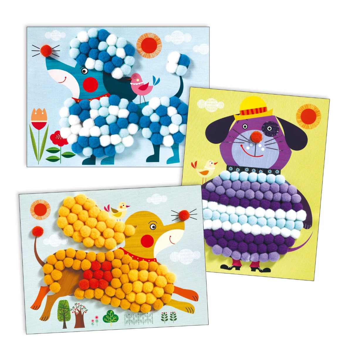 Djeco Pompom Collage - Dogs To Stroke - Image 3