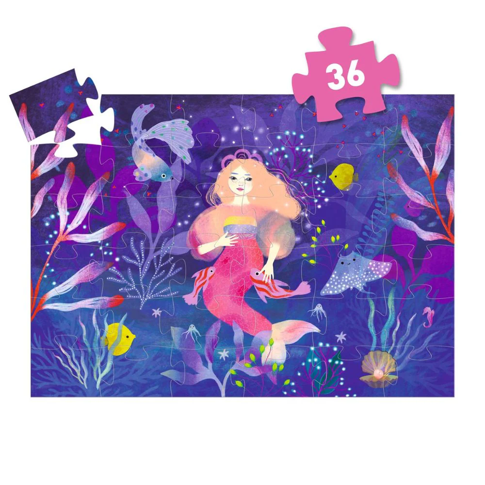 Djeco Puzzles Ella The Mermaid 36 pcs - Gifts For 4 Year Old Girl - Image 2