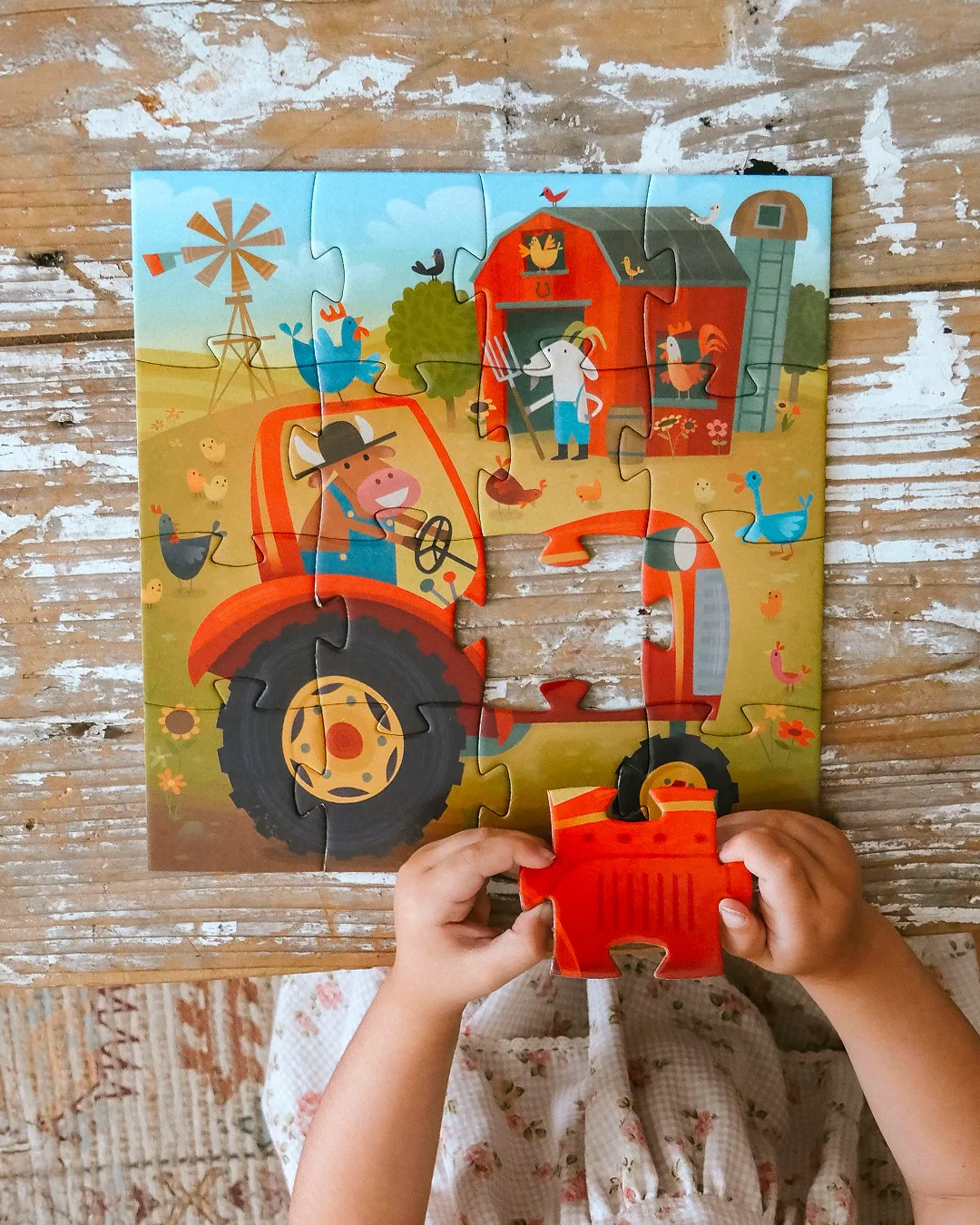 Djeco Puzzles Tractor 16 Pieces - Gifts For 3 Year Olds - Image 2