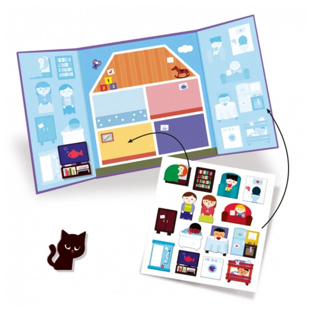 Djeco Thick & Easy Reusable Stickers for Little Ones - House - Image 2