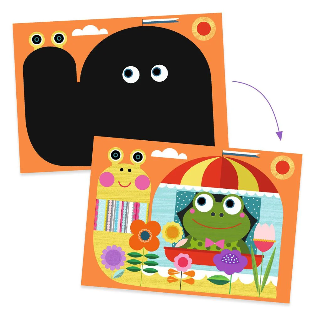 Djeco Scratch Art Animal Cards - Suitable for 18 mths+ - Image 2