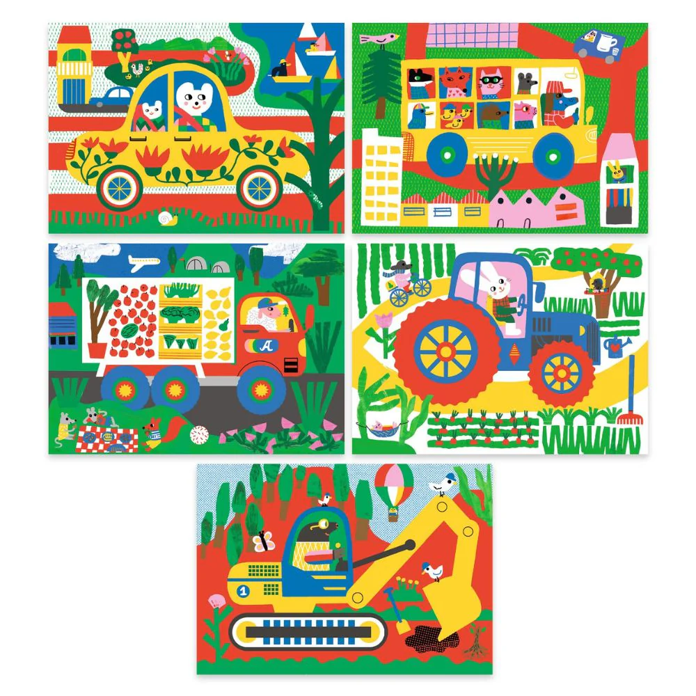 Djeco Scratch Boards for Toddlers - Learning About Vehicles 18mths + - Image 4
