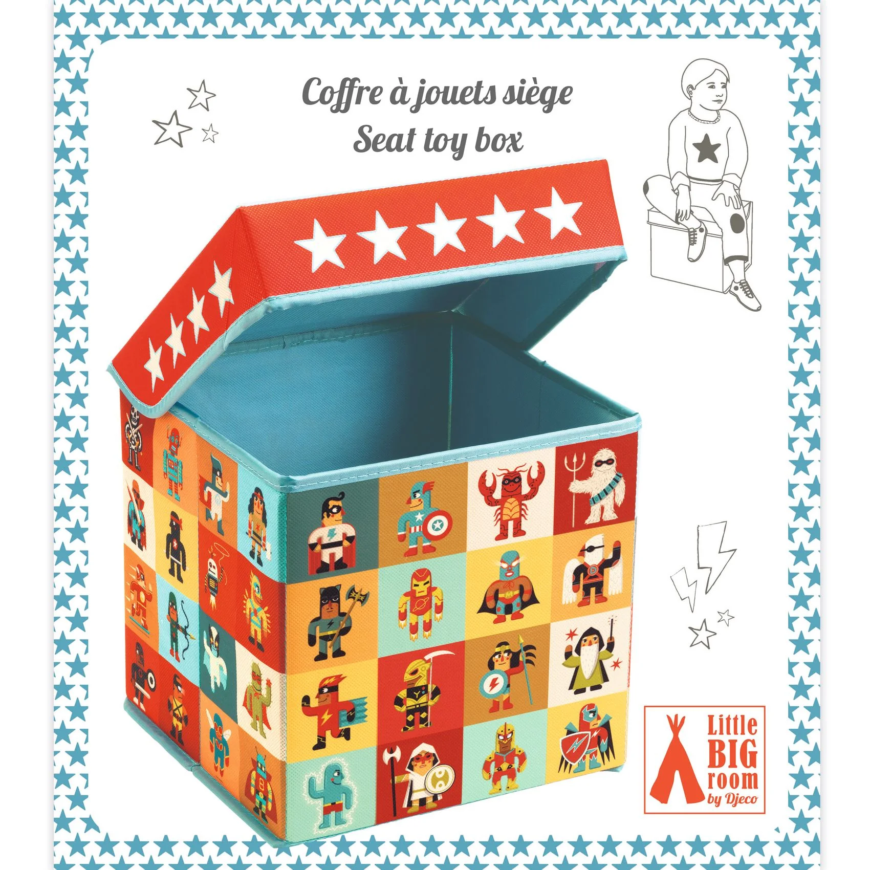 Djeco Seat Toy Box - Stars - Image 5