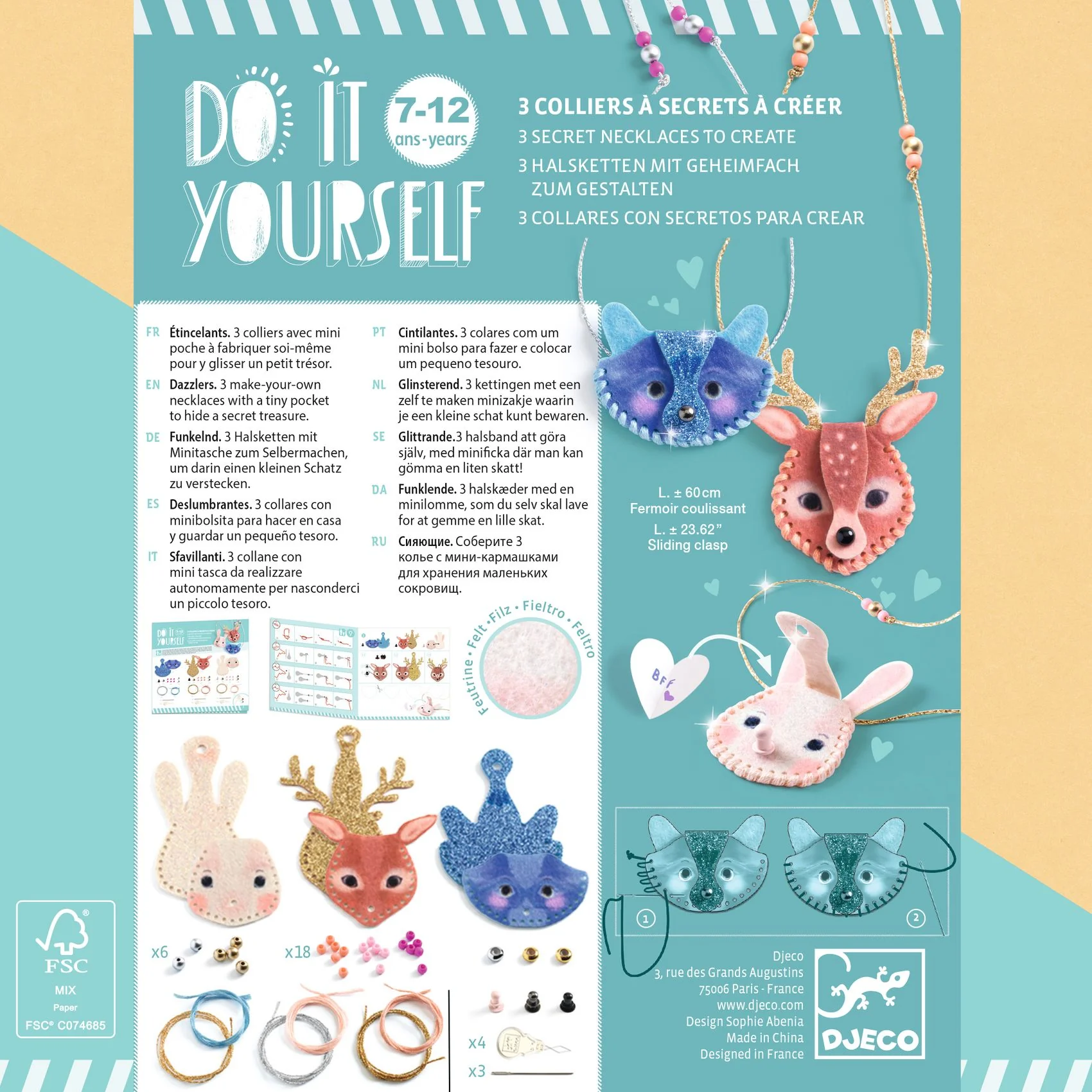 Djeco Secret Necklaces To Make - Craft Gifts For Girls 7yrs+ - Image 9
