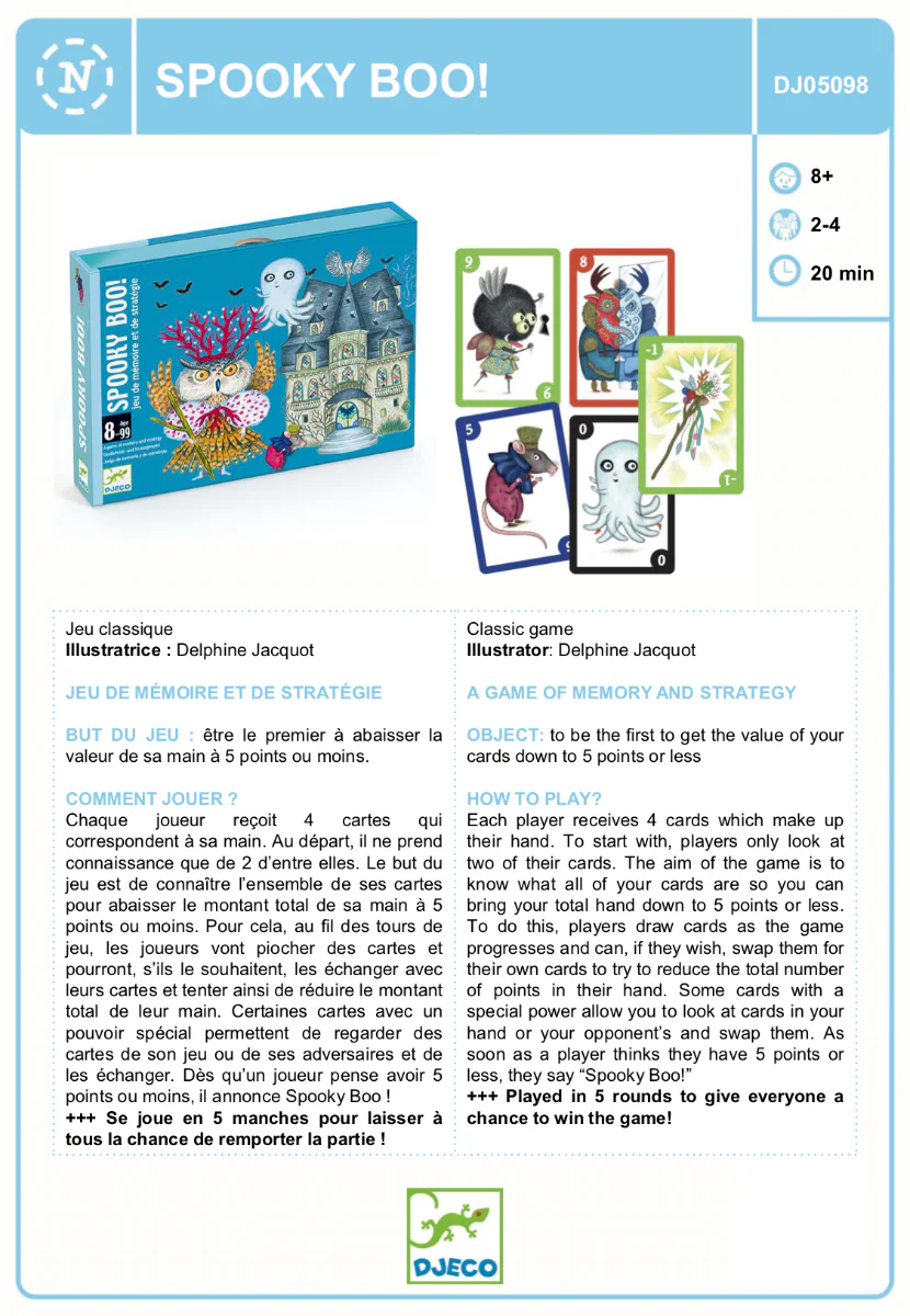 Djeco Card Games For Kids - Spooky Boo! Strategy Game - Image 4