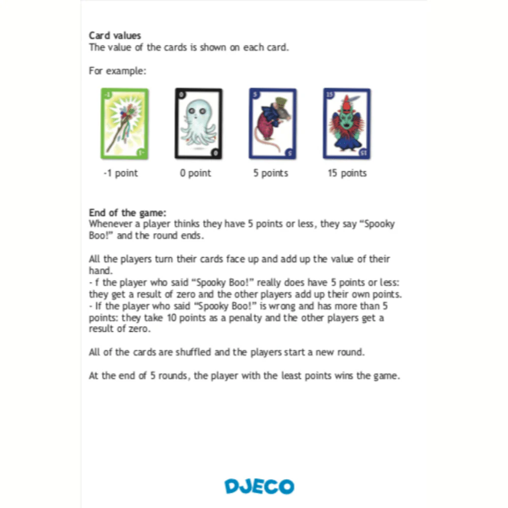 Djeco Card Games For Kids - Spooky Boo! Strategy Game - Image 5