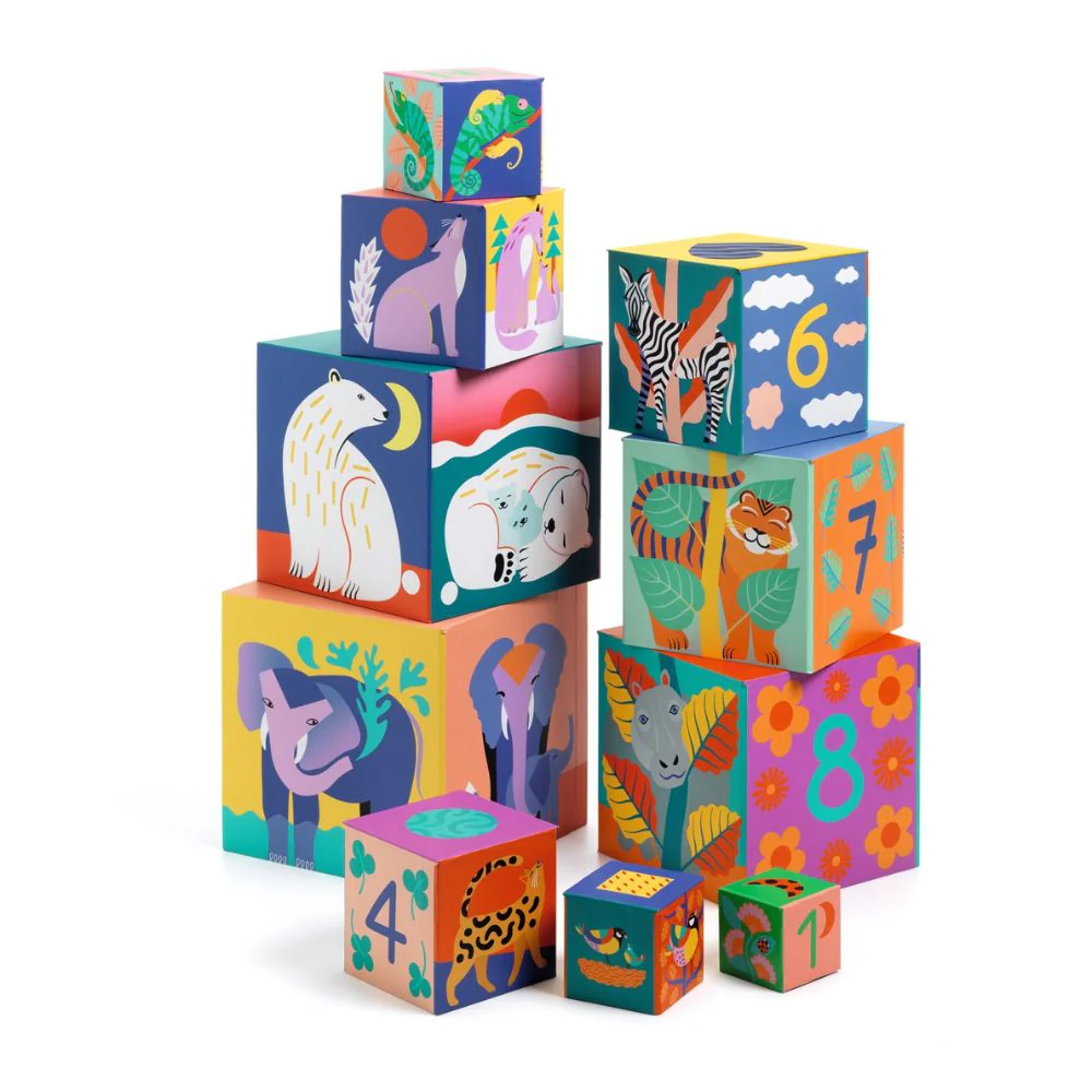 Djeco Stacking Blocks - Wild Animals - Image 2