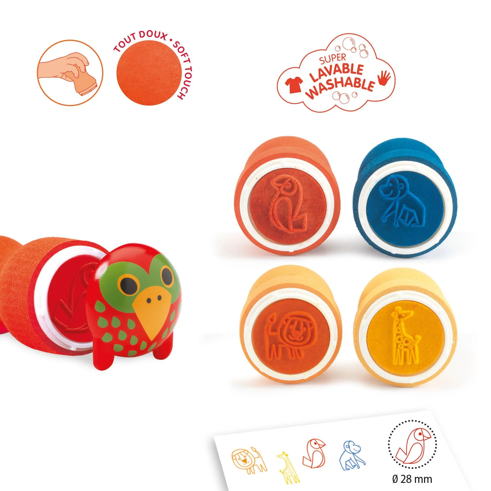 Djeco Stamps For Little Ones - Safari Animals - Image 3