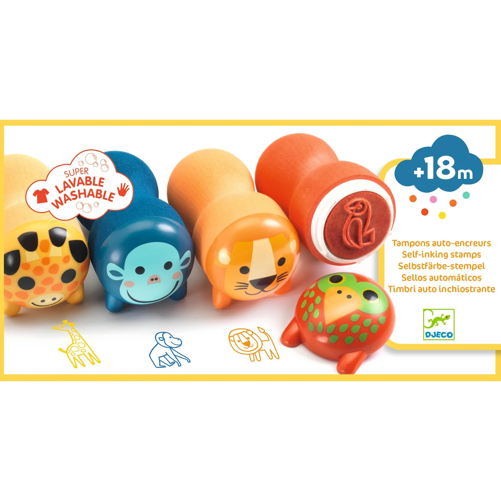 Djeco Stamps For Little Ones - Safari Animals - Image 4
