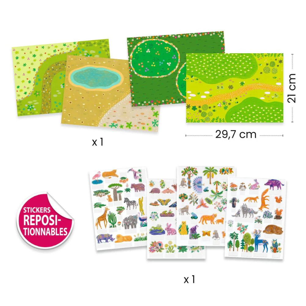 Djeco Sticker 3D Scenes To Make - On Safari - Image 3