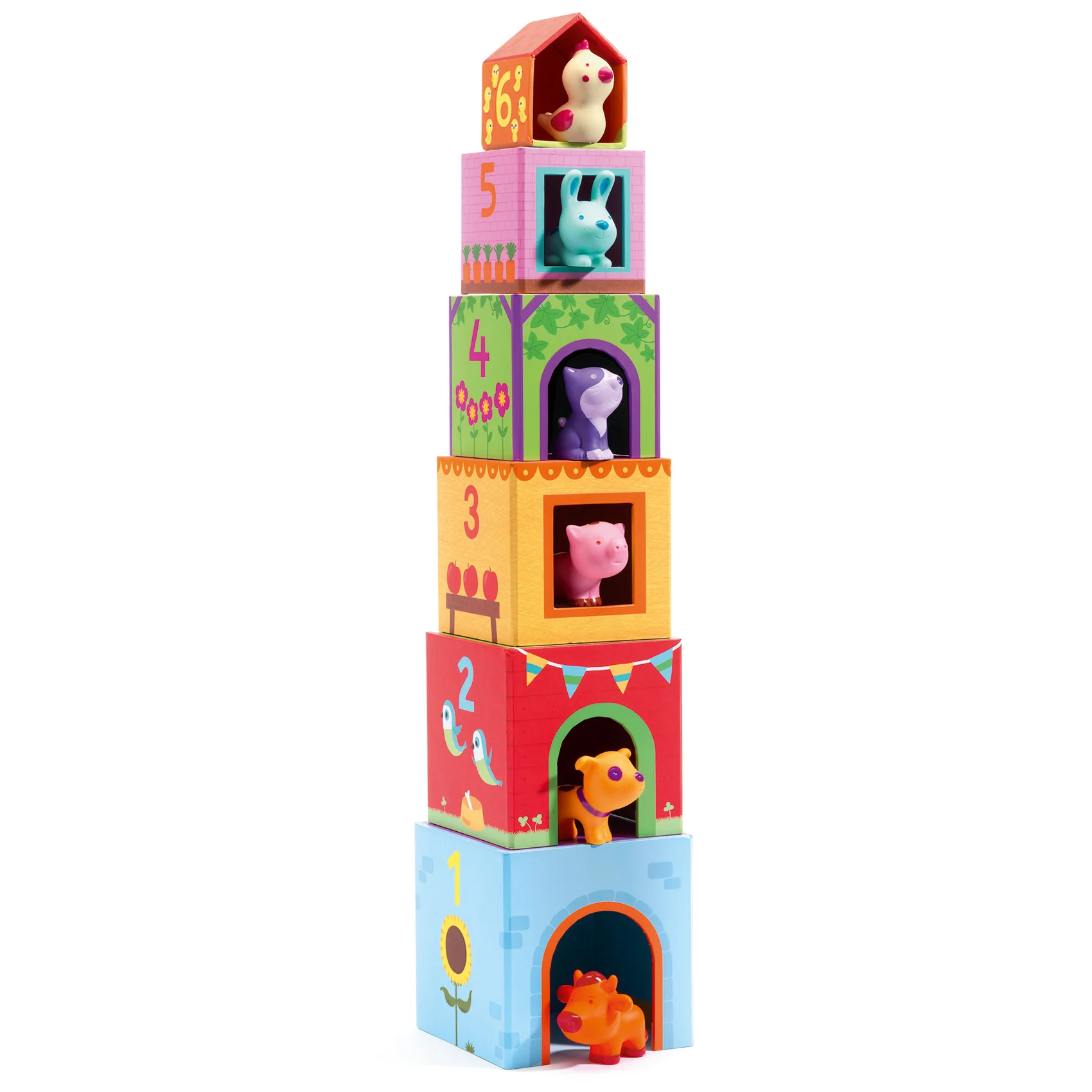Djeco Topanifarm - Farm Animals Stacking Blocks - Image 2