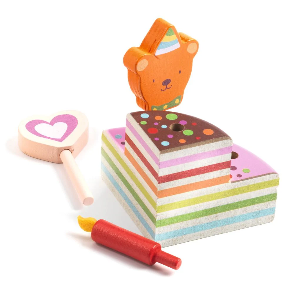 Djeco Happy Birthday Cake - Wooden Play Food - Image 5