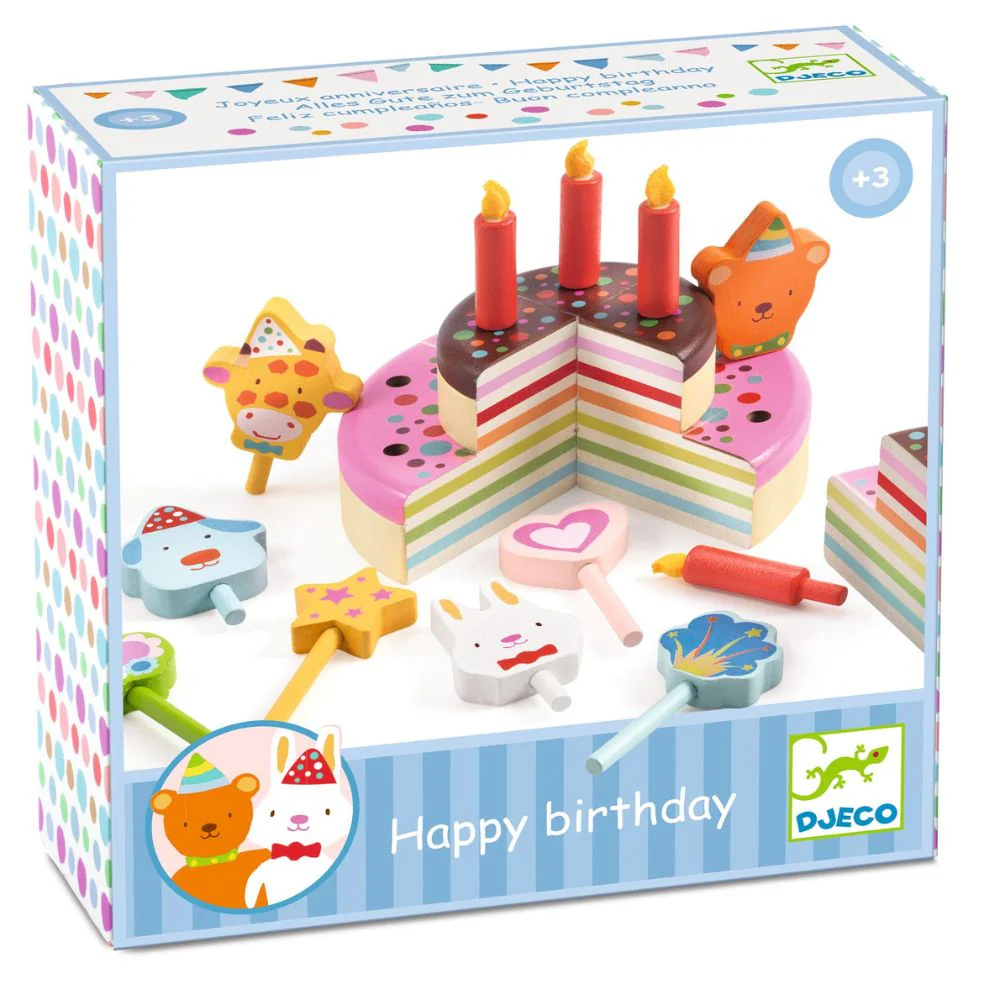 Djeco Happy Birthday Cake - Wooden Play Food - Image 9