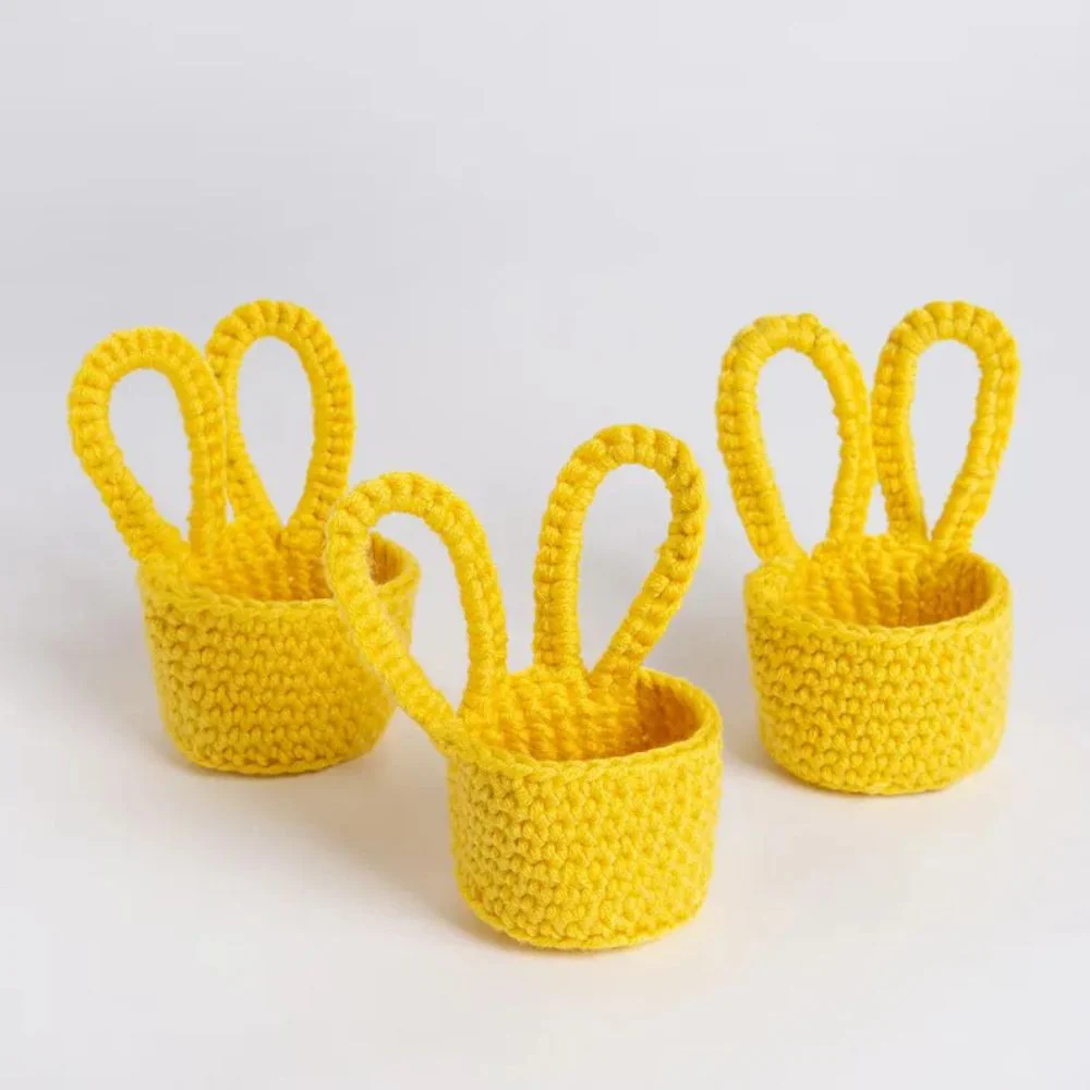 Easy Crochet Kit - Make Trio Of Easter Bunny Egg Cups - Image 2