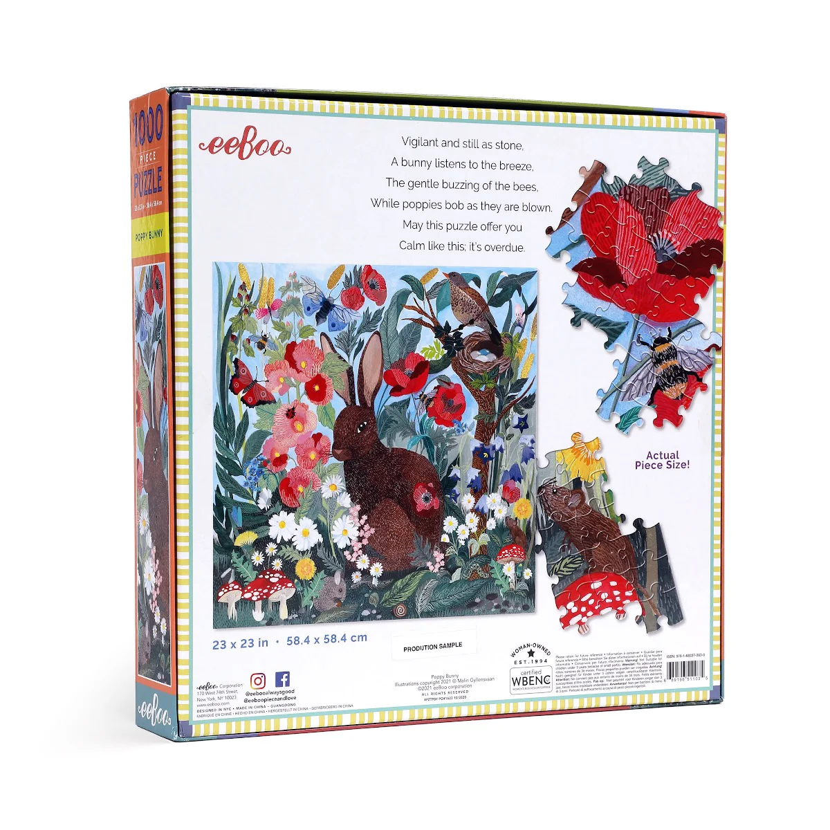 eeBoo 1000 Piece Puzzle - Poppy Bunny - Image 5