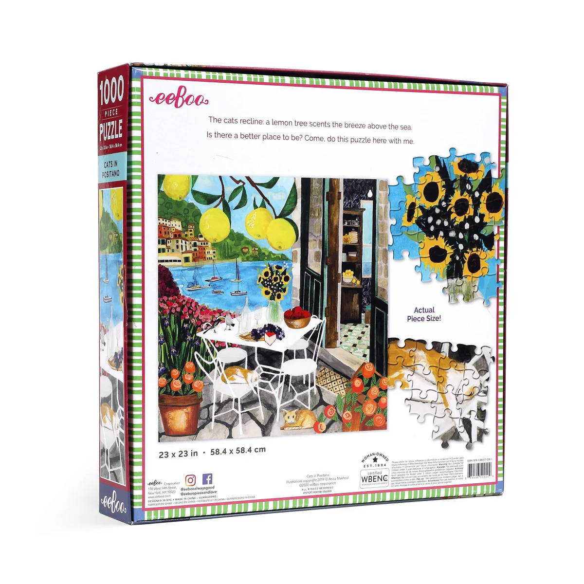 eeBoo Cats in Positano 1000 piece Family Puzzle - Image 5