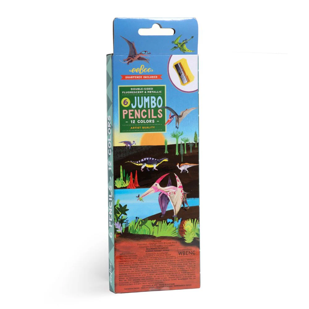 eeBoo Dinosaur 6 Jumbo Double-Sided Pencils - Image 5