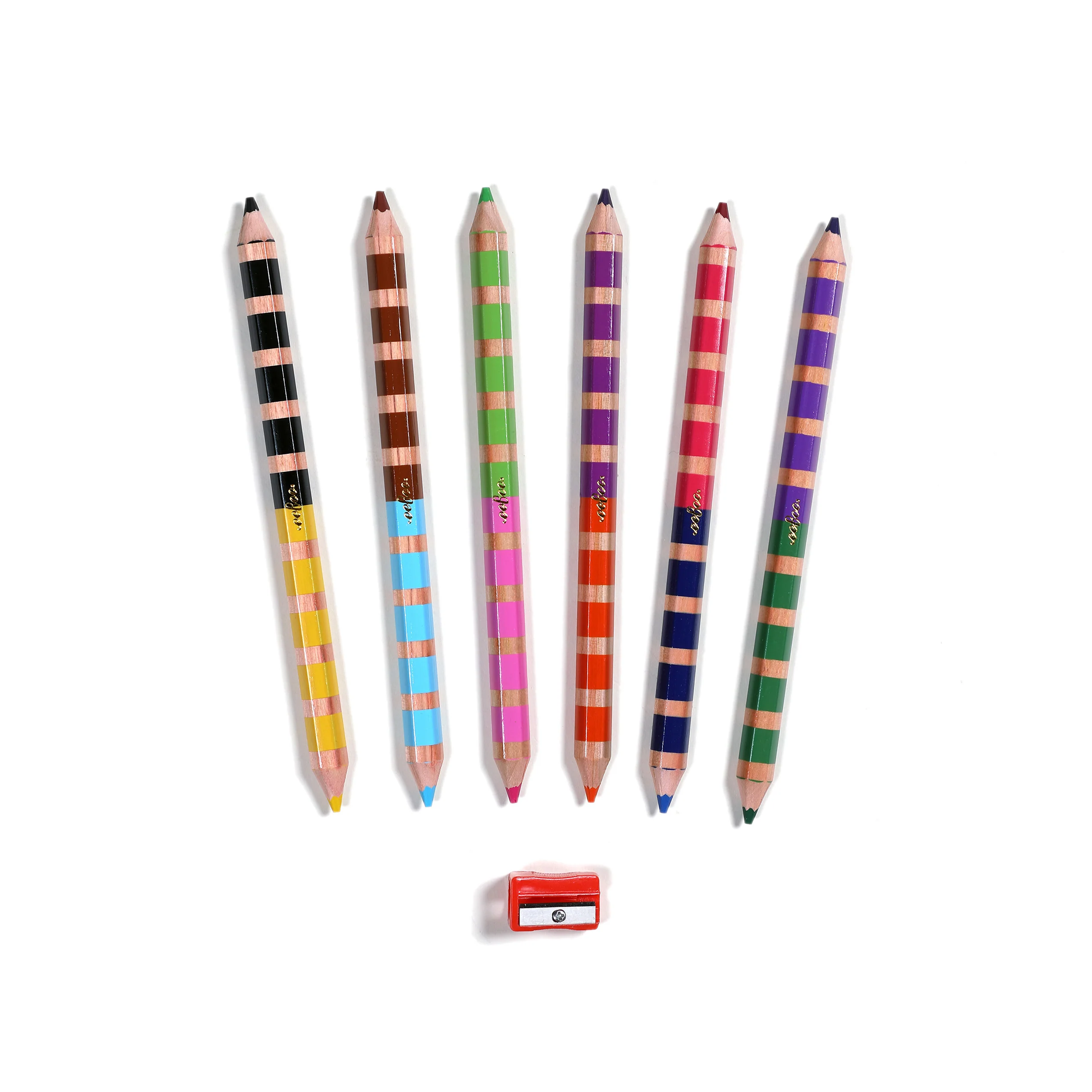 eeBoo 6 Jumbo Double Sided Pencils - Otters - Image 2