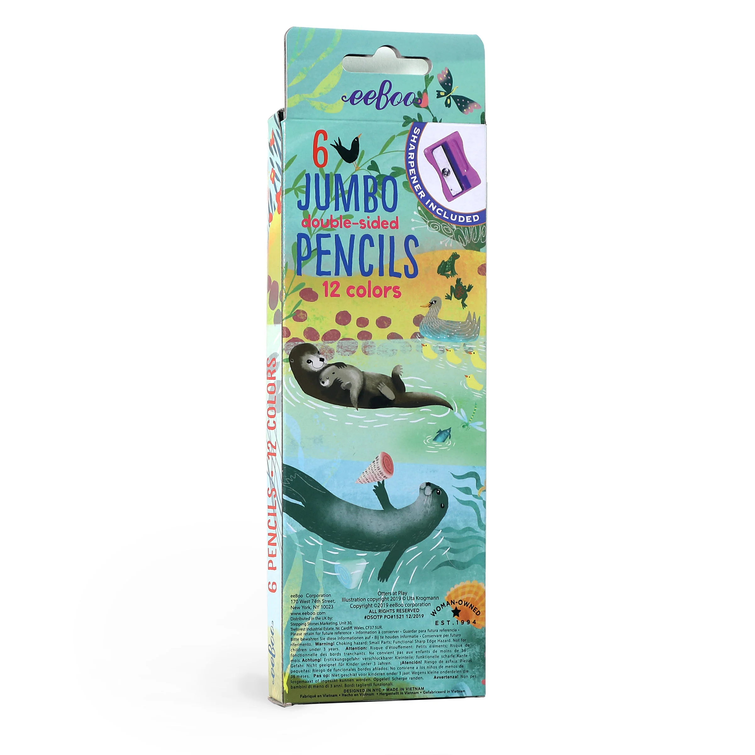 eeBoo 6 Jumbo Double Sided Pencils - Otters - Image 3