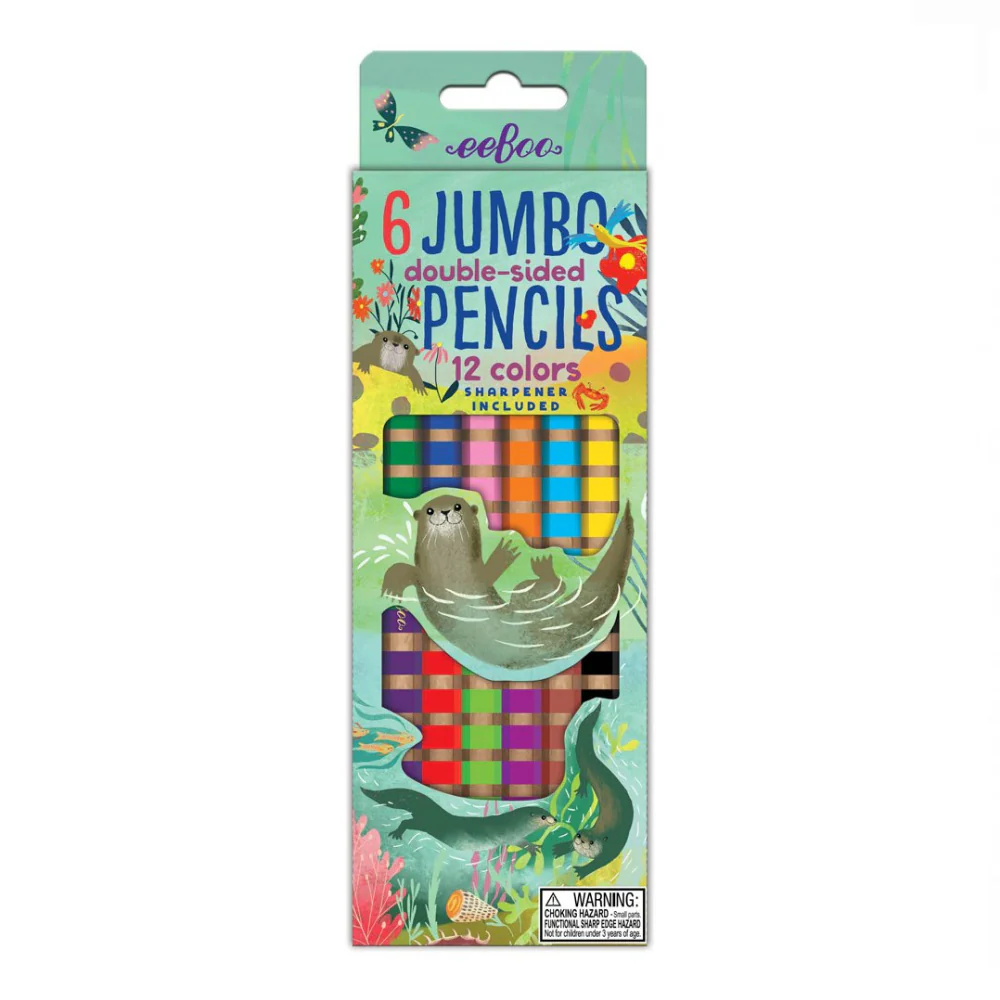 eeBoo 6 Jumbo Double Sided Pencils - Otters - Image 4