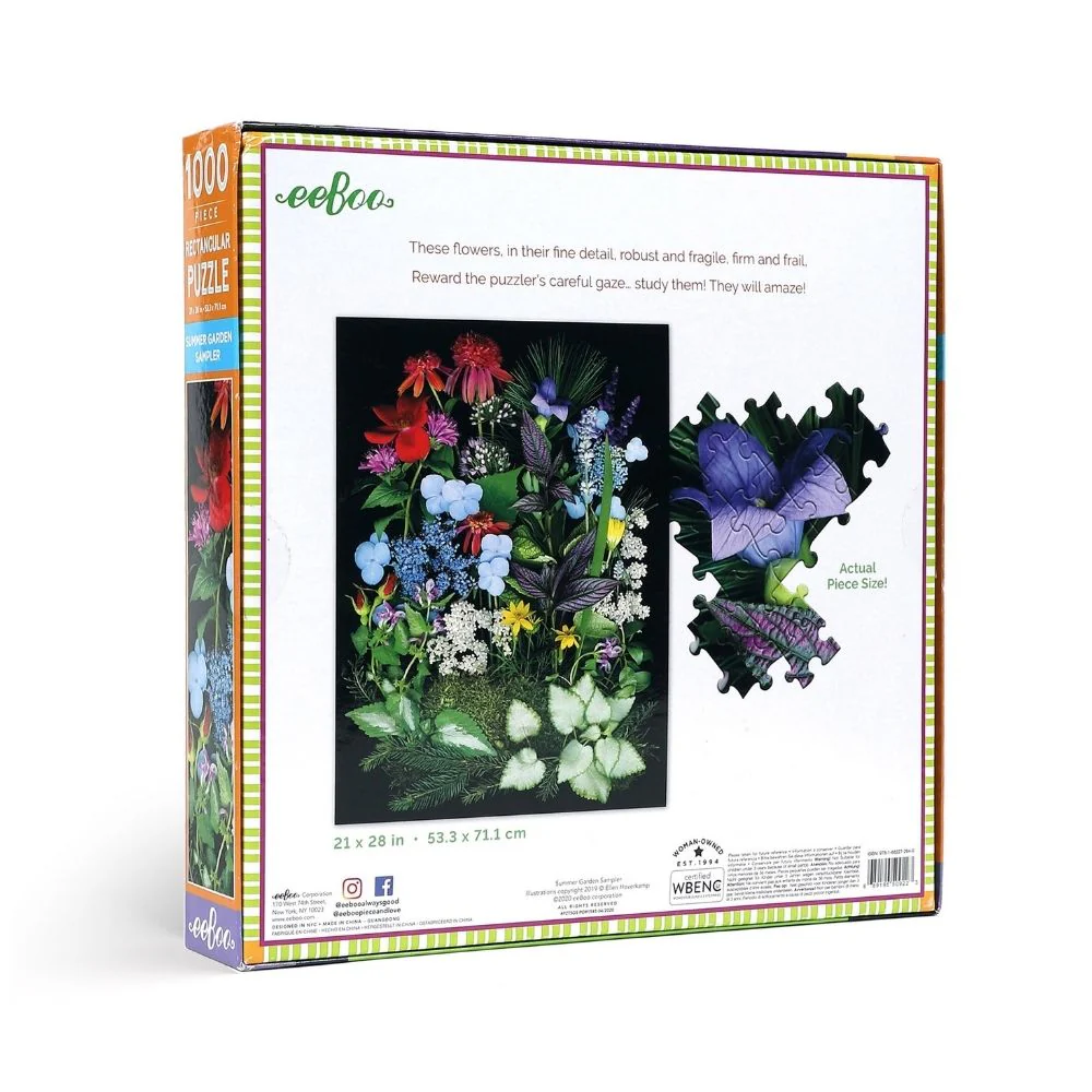eeBoo Summer Garden Sampler - 1000 Piece Rectangle Puzzle - Image 4