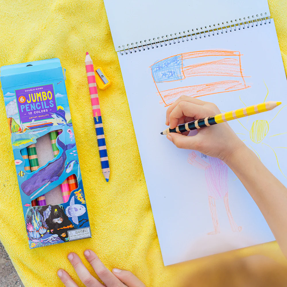 eeBoo Under the Sea 6 Jumbo Double Pencils - Image 2