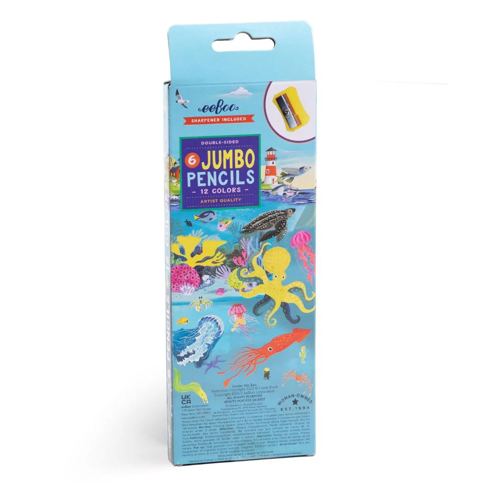 eeBoo Under the Sea 6 Jumbo Double Pencils - Image 4