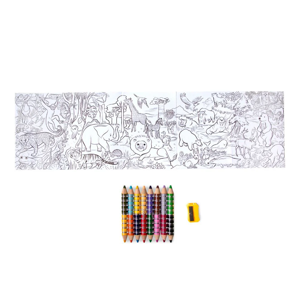 eeBoo Wild Animals Biggie Mini Mural To Colour - Image 3