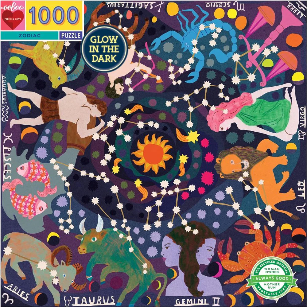 eeBoo Zodiac 1000 Piece Glow In The Dark Family Puzzle - Image 3