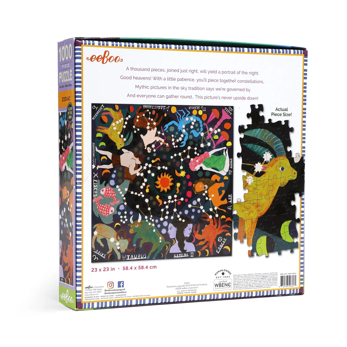 eeBoo Zodiac 1000 Piece Glow In The Dark Family Puzzle - Image 5
