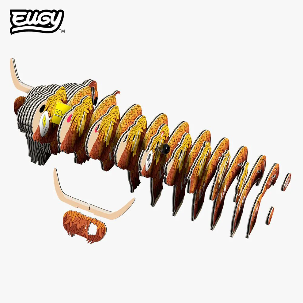EUGY Highland Cow - Kids Cardboard Craft Kit - Image 4