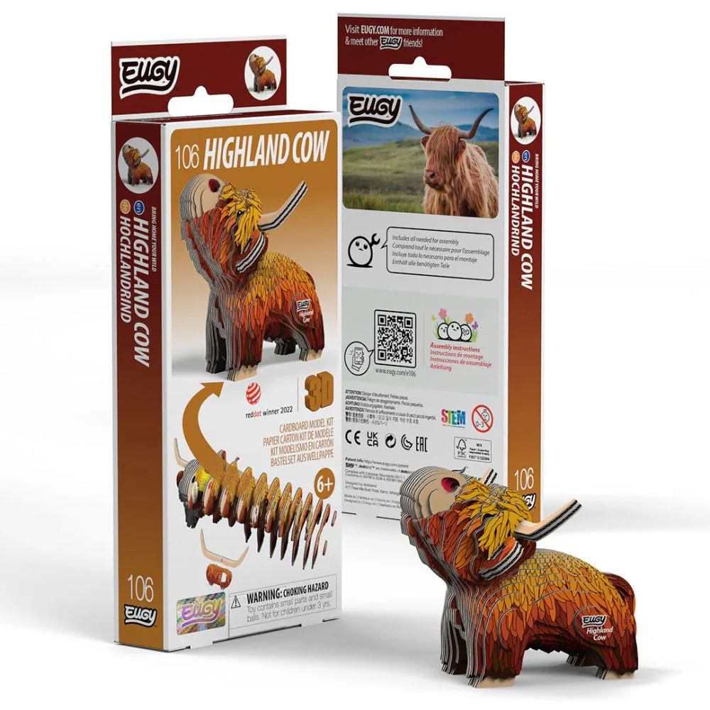 EUGY Highland Cow - Kids Cardboard Craft Kit - Image 5