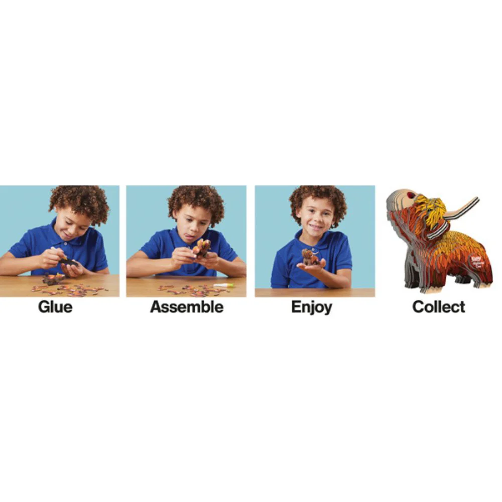 EUGY Highland Cow - Kids Cardboard Craft Kit - Image 7
