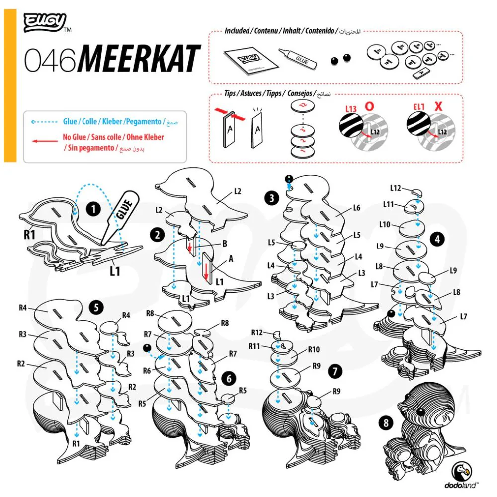 EUGY Meerkat - Kids Cardboard Craft Kit - Image 8