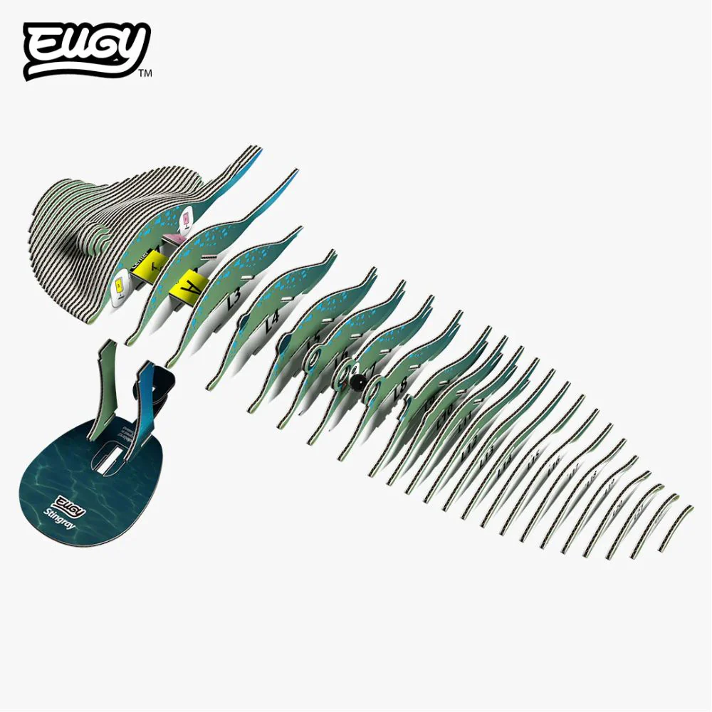 EUGY Stingray - Kids Cardboard Craft Kit - Image 6