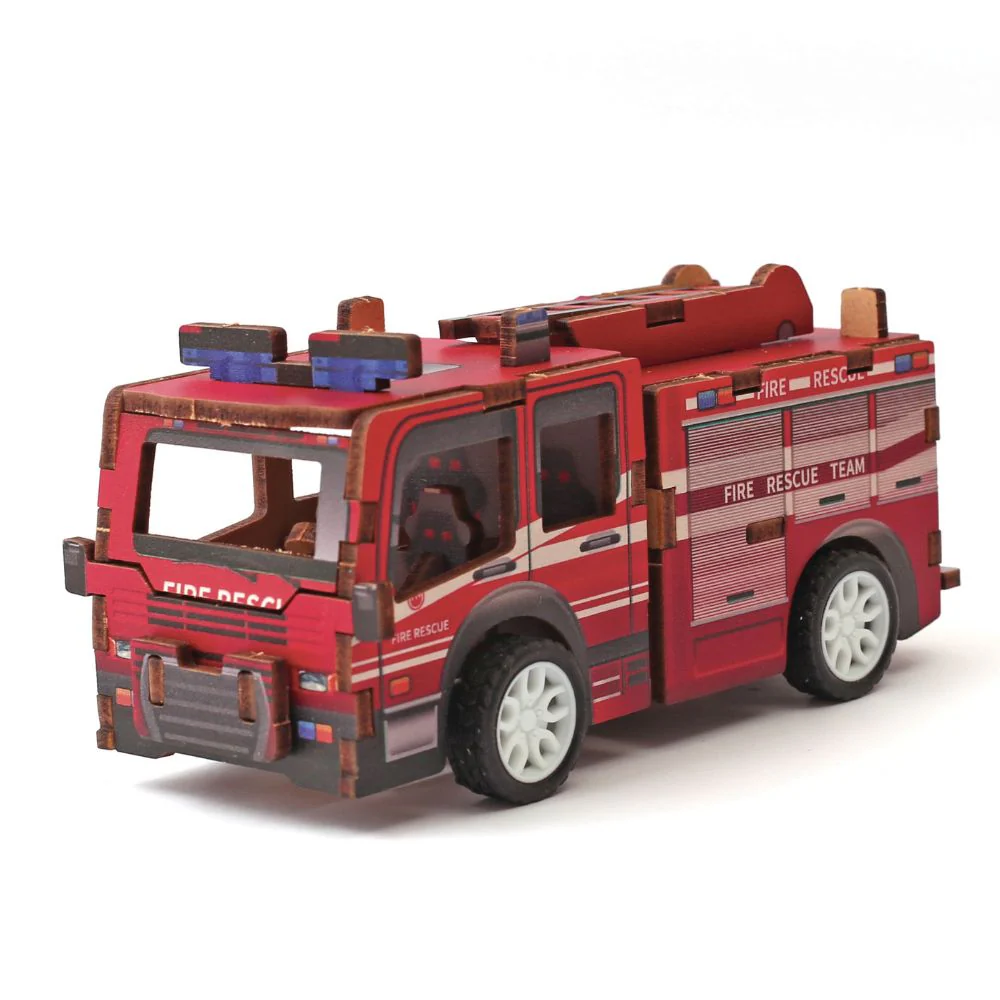 Build Your Own Fire Truck Wooden 3D Model - actually drives! - Image 3