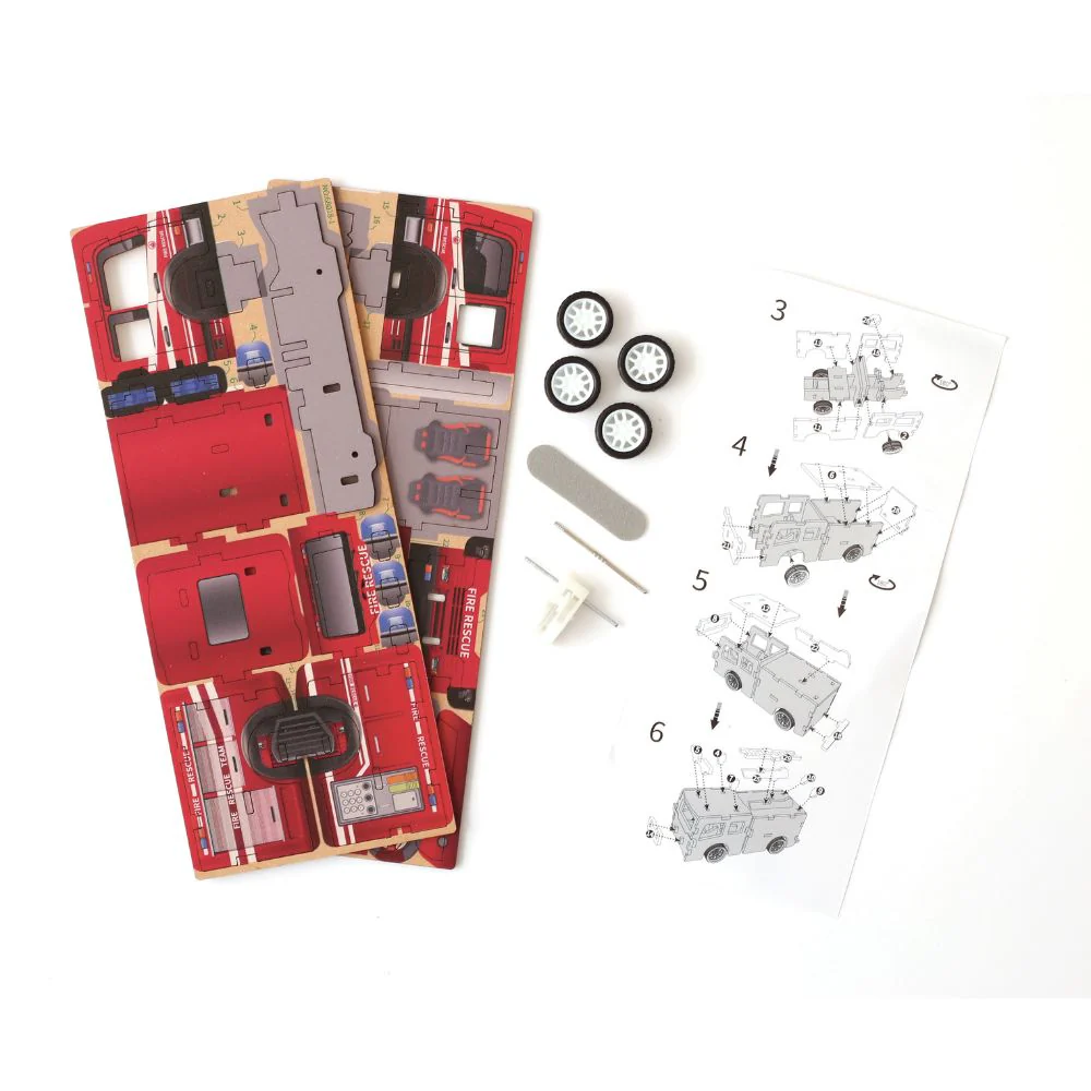 Build Your Own Fire Truck Wooden 3D Model - actually drives! - Image 4