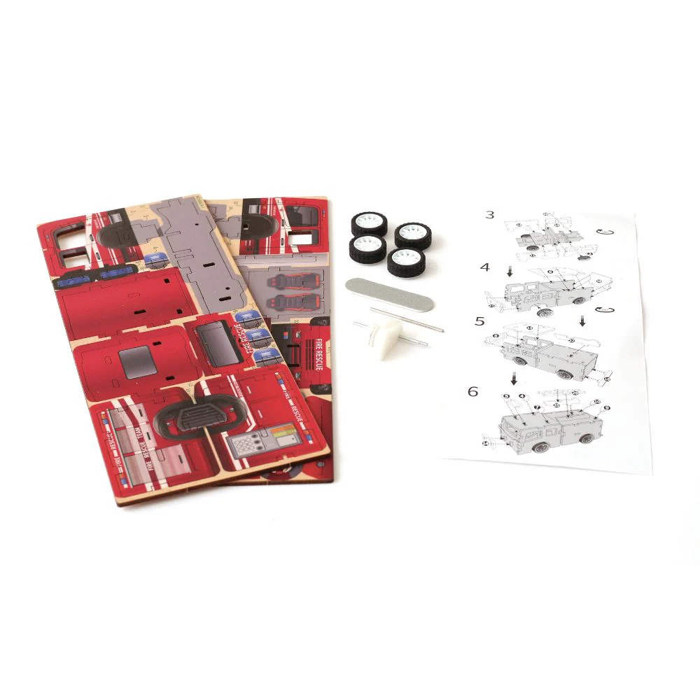 Build Your Own Fire Truck Wooden 3D Model - actually drives! - Image 5